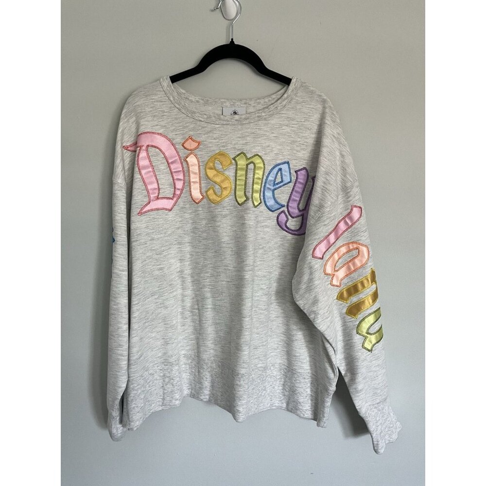Disneyland Pastel Stitched Letter Crewneck Size XL Cropped